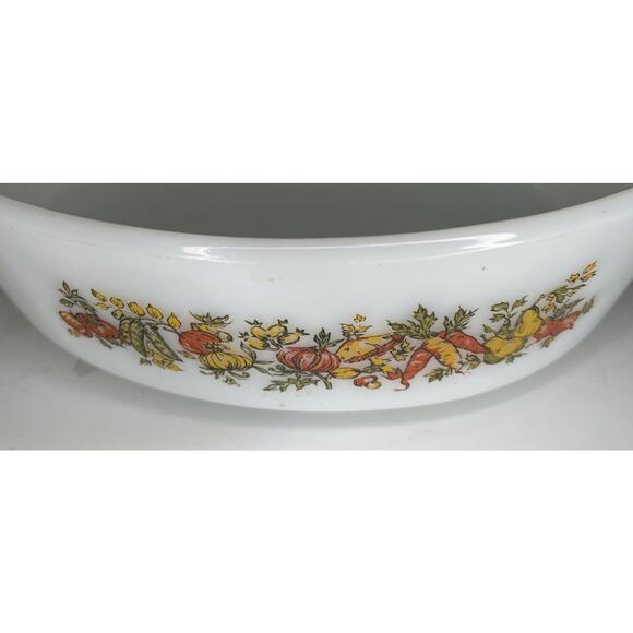 Anchor Hocking Fire King 433 Nature's Bounty Garden Oval Casserole Dish MADE USA - Picture 3 of 4